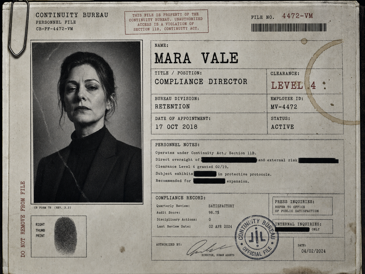 Mara Vale dossier