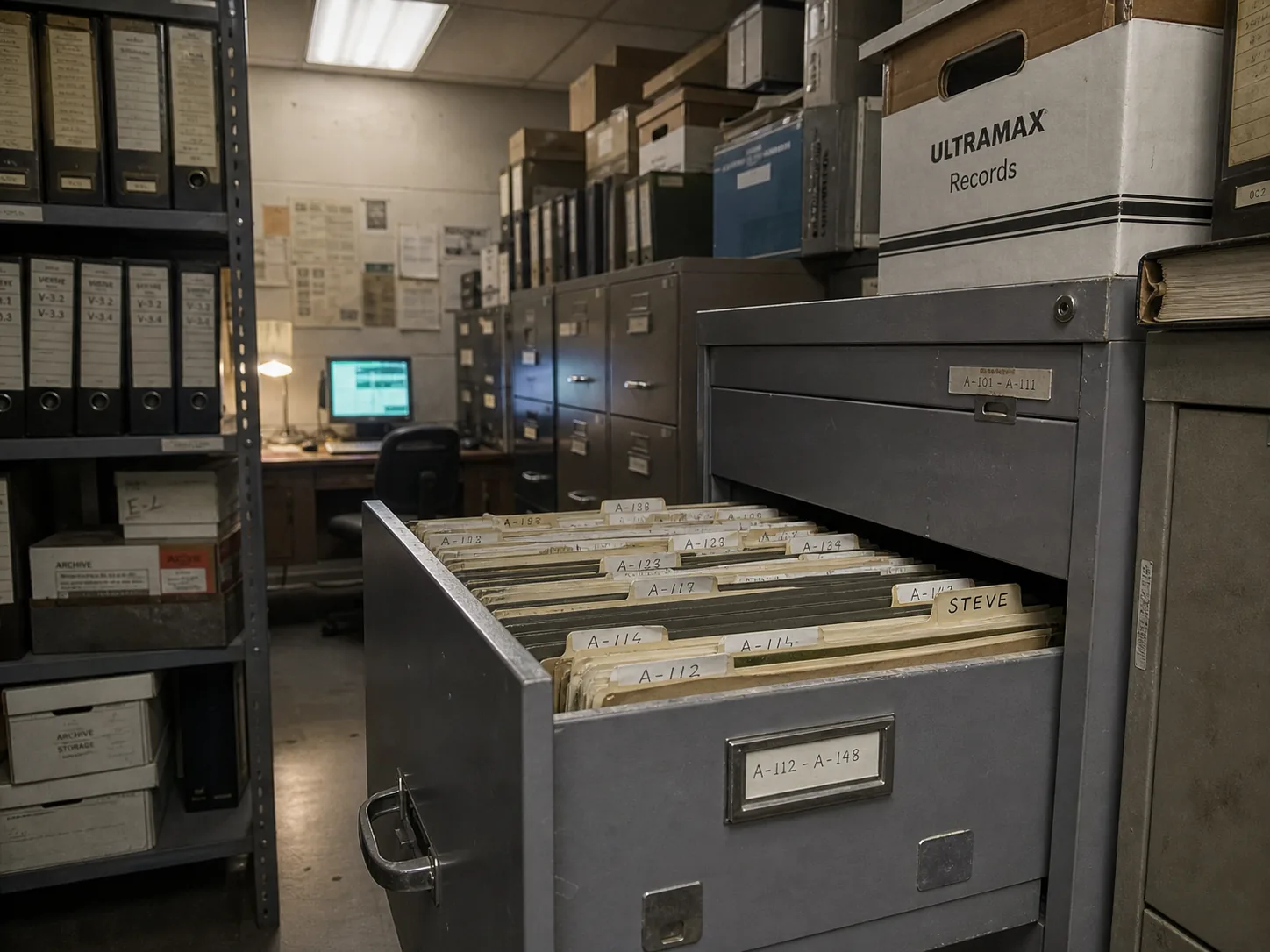 Recovered employee archive room photograph